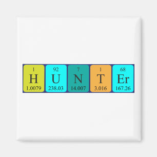 Íman Magnet do nome da mesa periódica do Hunter