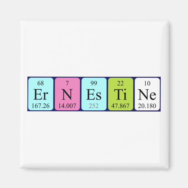 Íman Magnet do nome da mesa periódica Ernestine (Frente)