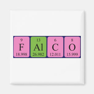 Íman Magnet do nome da mesa periódica Falco