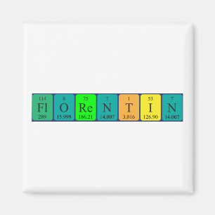 Íman Magnet do nome da mesa periódica Florentin