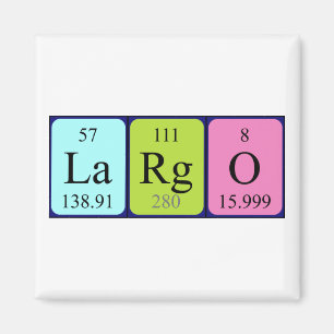 Íman Magnet do nome da mesa periódica Largo