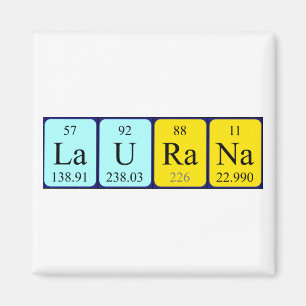 Íman Magnet do nome da mesa periódica Laurana