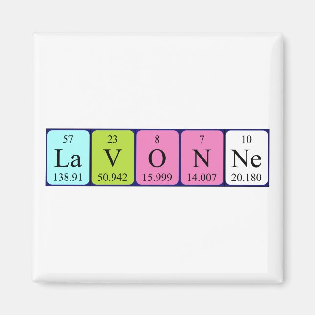 Íman Magnet do nome da mesa periódica Lavonne (Frente)