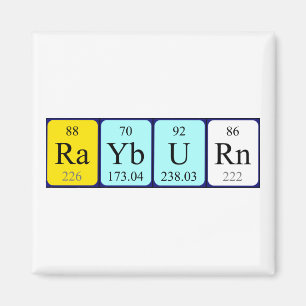 Íman Magnet do nome da mesa periódica Rayburn