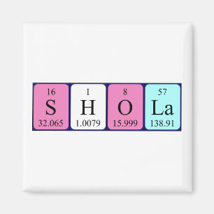 Íman Magnet do nome da mesa periódica Shola