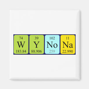Íman Magnet do nome da mesa periódica Wynona