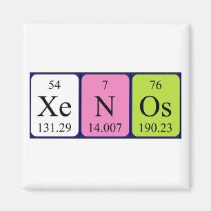 Íman Magnet do nome da mesa periódica Xenos