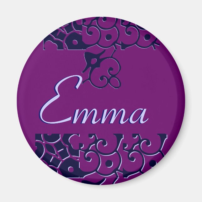 Íman Magnet do nome do Emma Designer - Personalizável (Frente)
