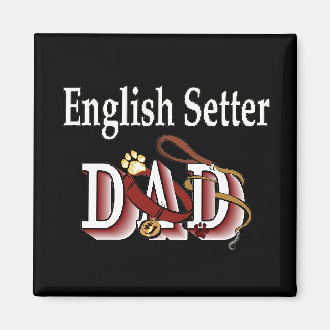 Íman Magnet do pai setter inglês (Frente)