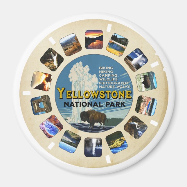 Íman Magnet do Parque Nacional do Retro Vintage Yellows (Frente)