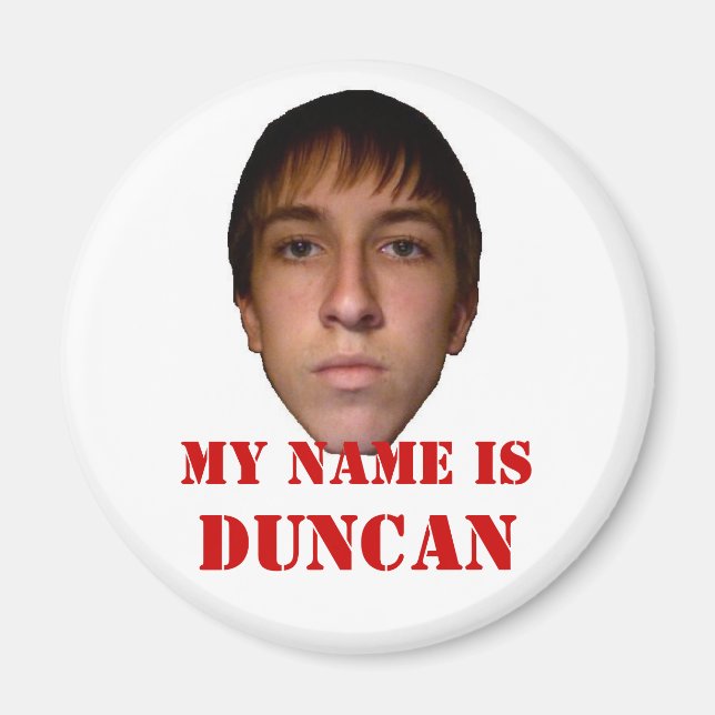 Íman Magnet do Refrigerador 2010, meu nome é Duncan (Frente)