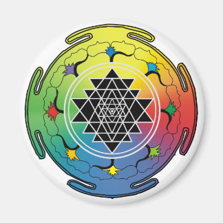 Íman Magnet do Sri Yantra Rainbow