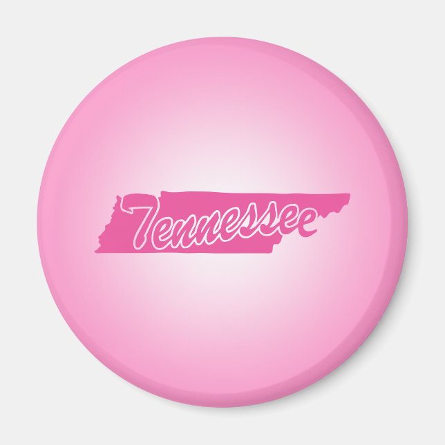 Íman Magnet do Tennessee no estado rosa (Frente)