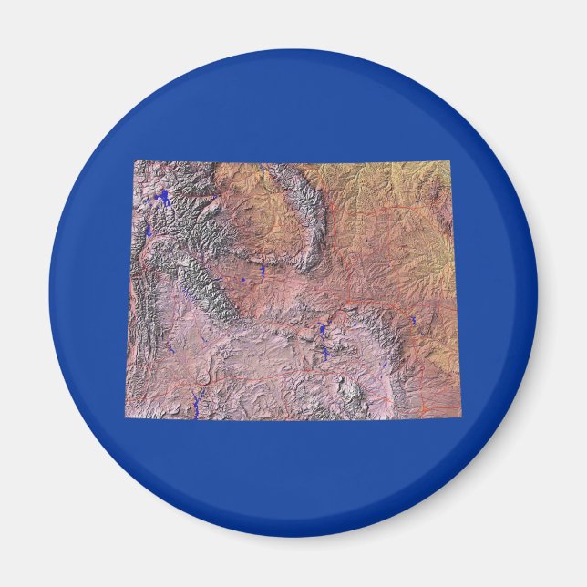 Íman Magnet do Wyoming Map (Frente)