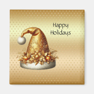 Íman Magnet Dourado de Natal Hat