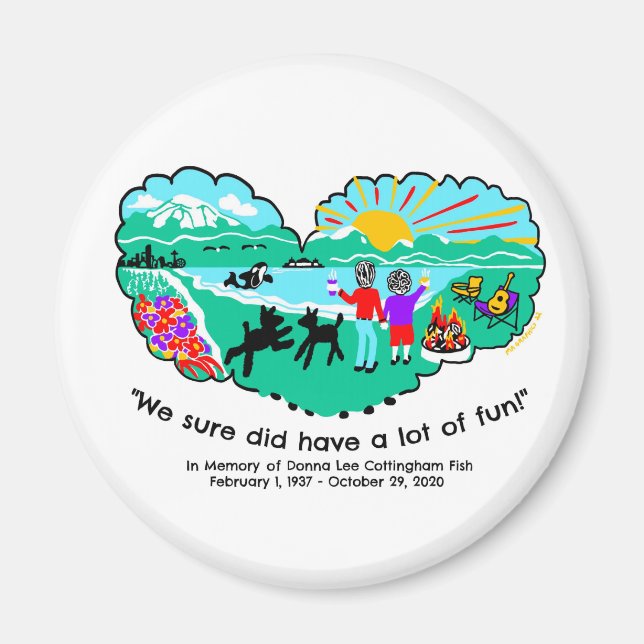 Íman Magnet em memória de Donna LC Fish (Frente)