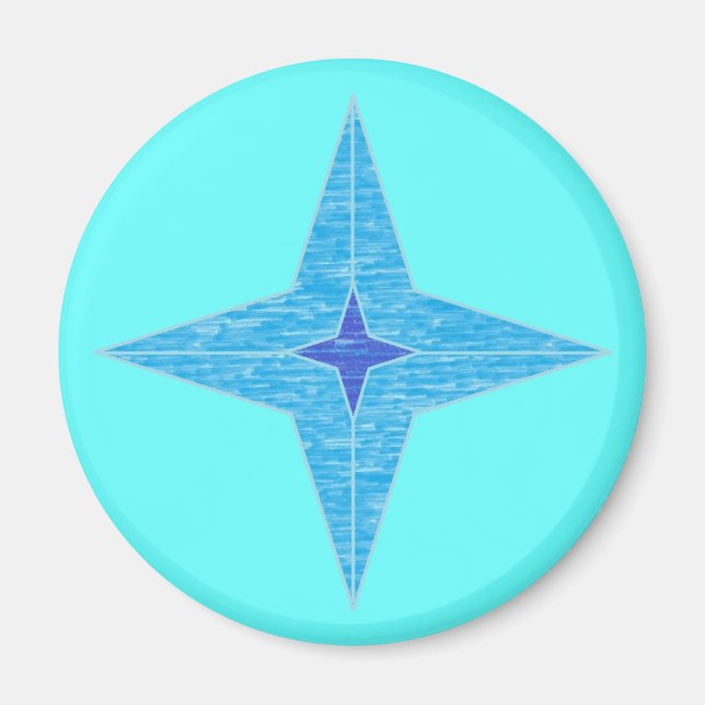 Íman Magnet Estrela Azul (redondo) (Frente)