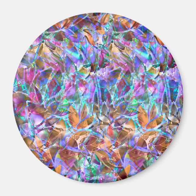Íman Magnet Floral Abstrato Vidro Estreito (Frente)
