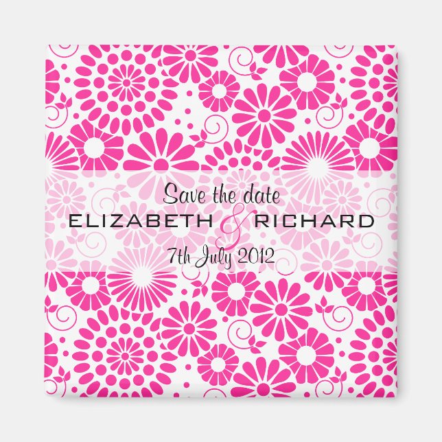 Íman Magnet floral cor-de-rosa vivo (Frente)