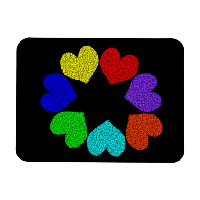 Íman Magnet Floral Rainbow Love (Horizontal)