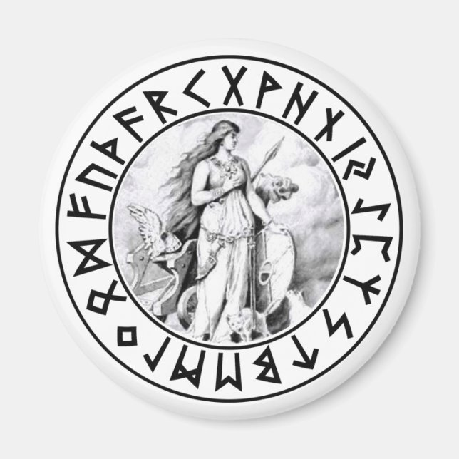 Íman magnet Freya Rune Shield (Frente)