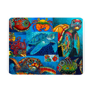 Íman Magnet "Funky Sea Critters Collage"