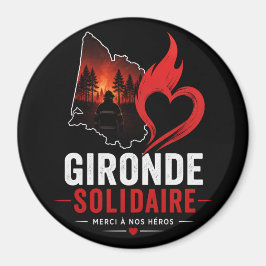 Íman Magnet "Gironde Solidaire 2026" – Merci à nos héro