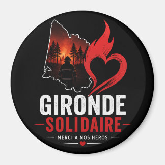 Íman Magnet "Gironde Solidaire 2026" – Merci à nos héro