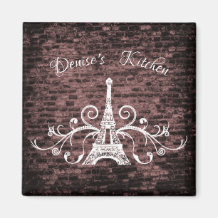 Íman Magnet Grunge Torre Eiffel Rosa Rosa