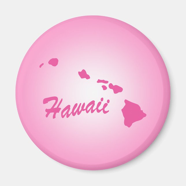 Íman Magnet Hawaii, estado rosa, (Frente)