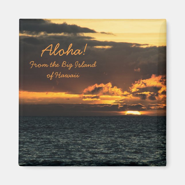 Íman Magnet: Hawaii Sunset (Quadrado) (Frente)