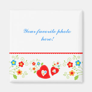 Íman Magnet hearts and flower template