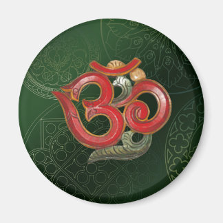 Íman Magnet hindu do ioga vermelho verde OM