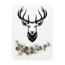 Íman Magnet - Hirsch und Tannenzweige