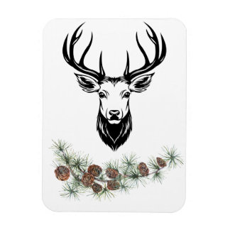 Íman Magnet - Hirsch und Tannenzweige