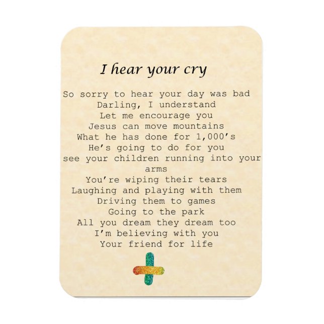 Íman magnet-'I hear your cry" (Vertical)