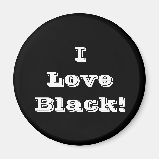 Íman Magnet I Love Black (Frente)