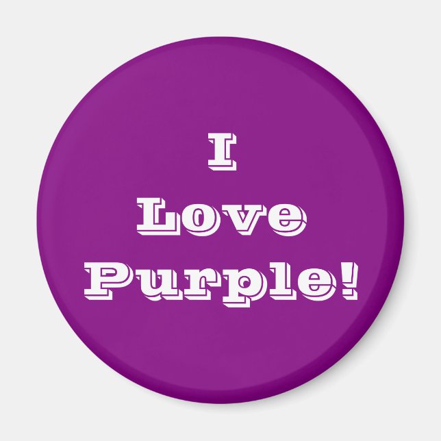 Íman Magnet I Love Purple (Frente)