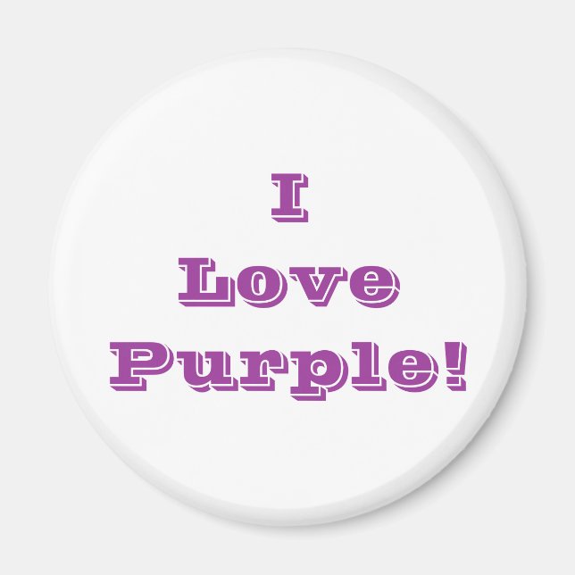 Íman Magnet I Love Purple (Frente)