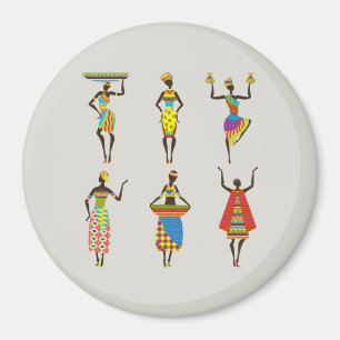 Íman Magnet ilustrado para mulheres africanas