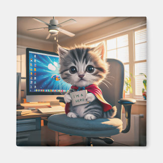 Íman Magnet Katze mit Wecker