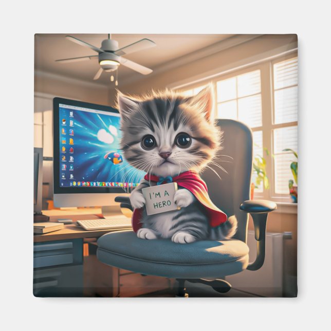 Íman Magnet Katze mit Wecker  (Frente)