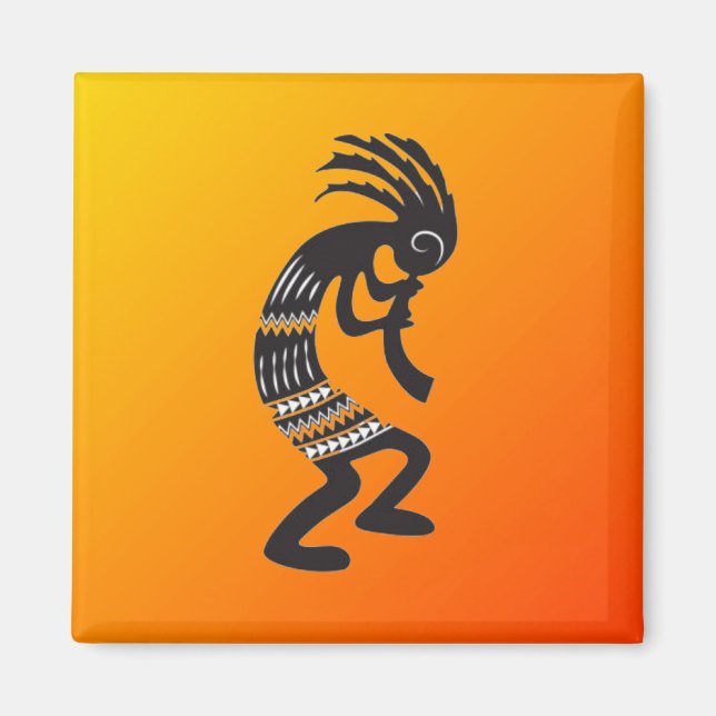 Íman Magnet Kokopelli Americano Nativo do Sudoeste (Frente)