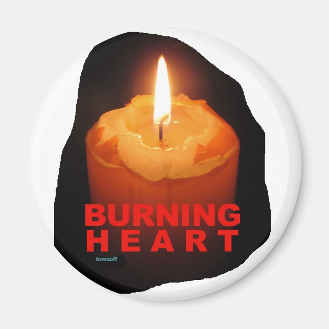 Íman Magnet mit BURNING HEART (Frente)