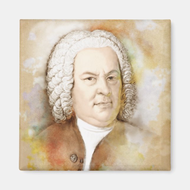 Íman Magnet mit Johann Sebastian Bach (Frente)