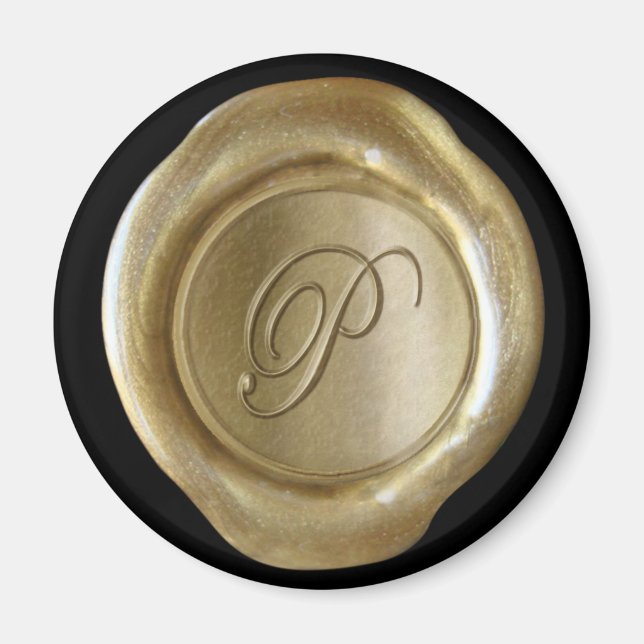 Íman Magnet Monograma de Seal de Cera - Dourado - Estil (Frente)