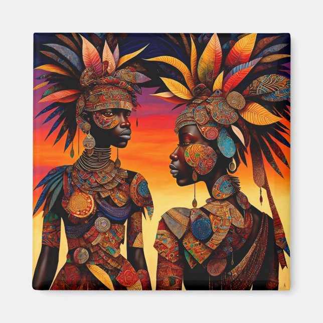 Íman Magnet Mulher Africana (Frente)