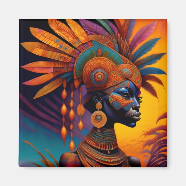 Íman Magnet Mulher Africana (Frente)