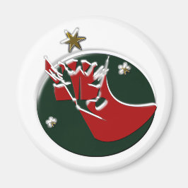 Íman Magnet Natal Papai Noel está chegando 2/1 polegada