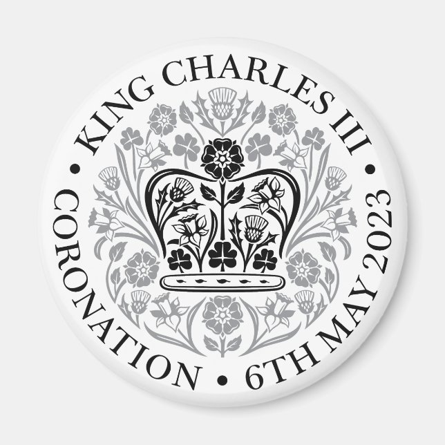 Íman Magnet para a coroação 2023 - Preto (Frente)